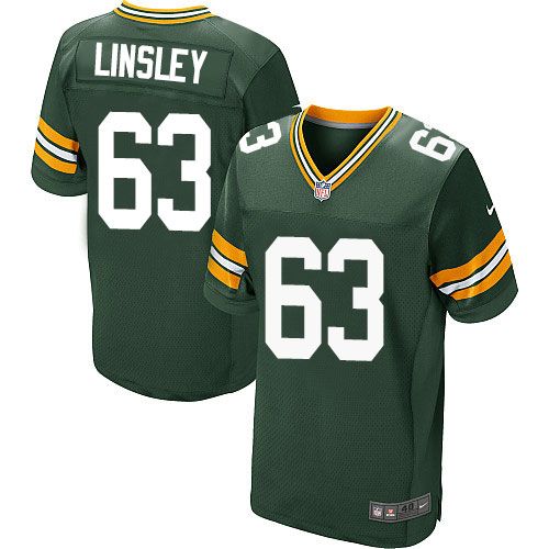 Nike Packers #63 Corey Linsley Green Team Color Men's Stitched NFL Elite Jersey - Click Image to Close